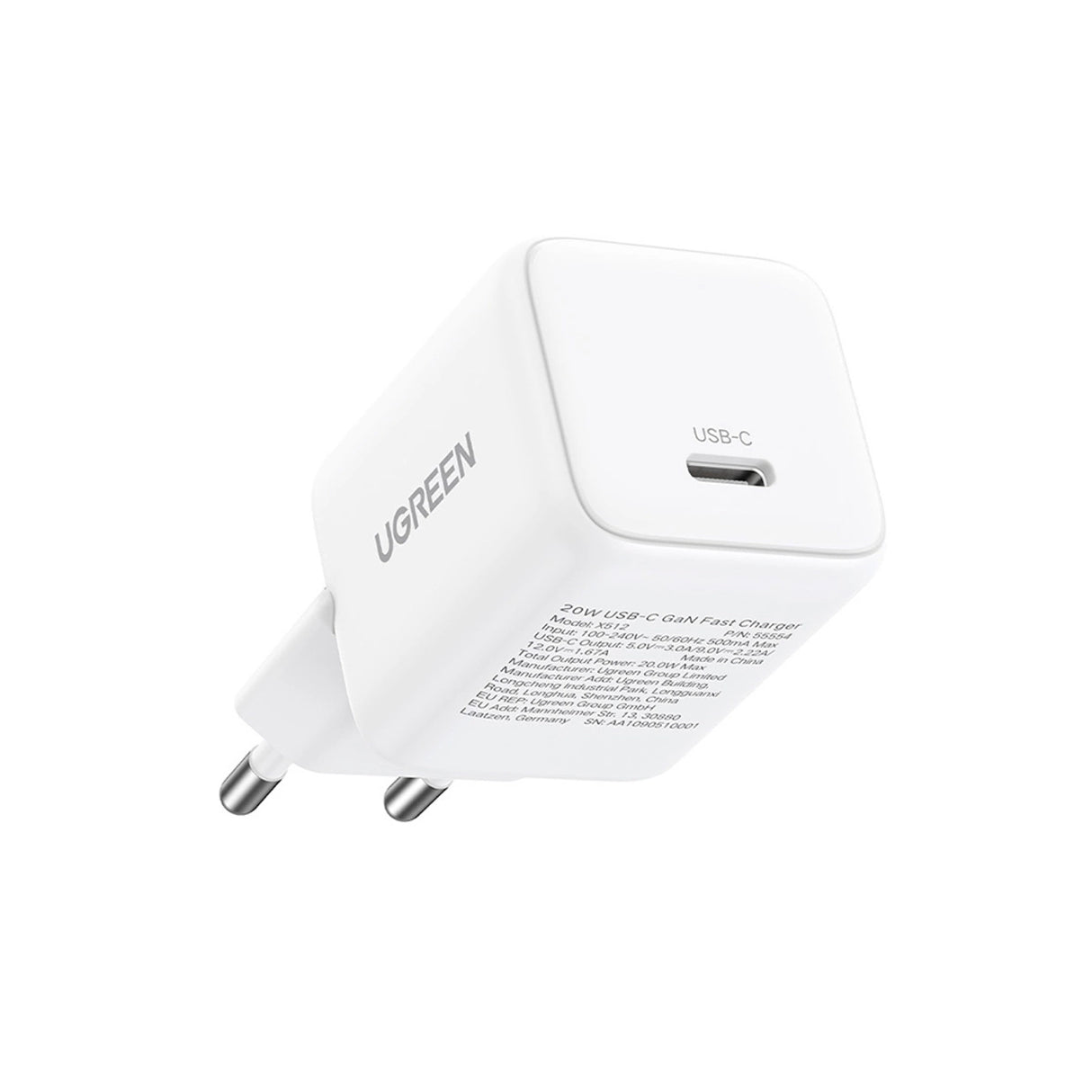 Ugreen X513 30W GaN 1x USB-C Wall Charger - hvid