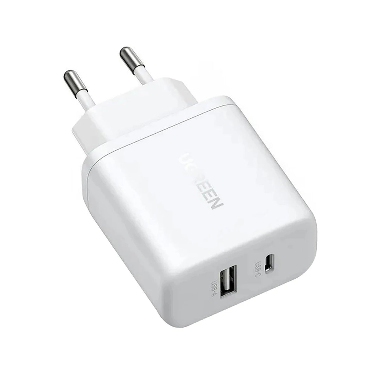 Ugreen X227 20W GaN Wall Charger 1x USB-A 1x USB-C - hvid
