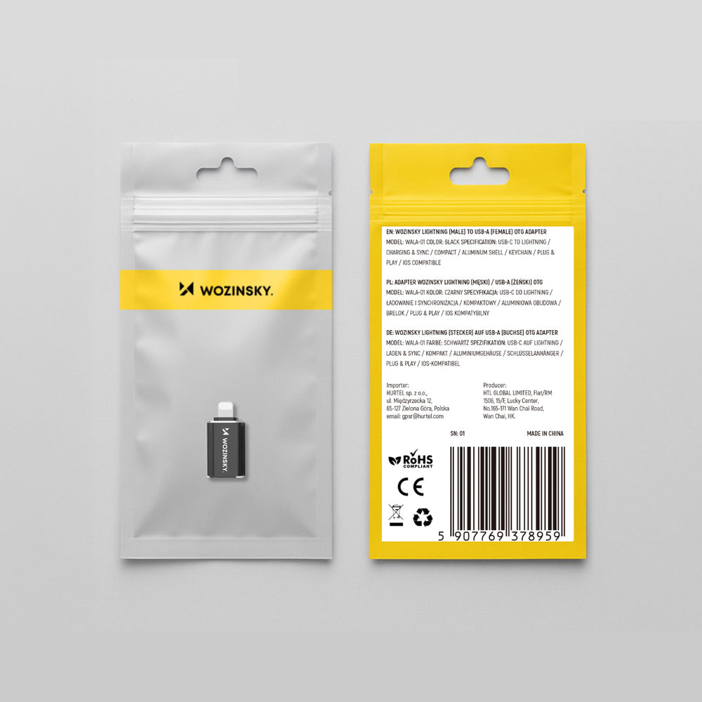 Wozinsky WALA-01 Lightning til USB-A OTG-adapter - sort