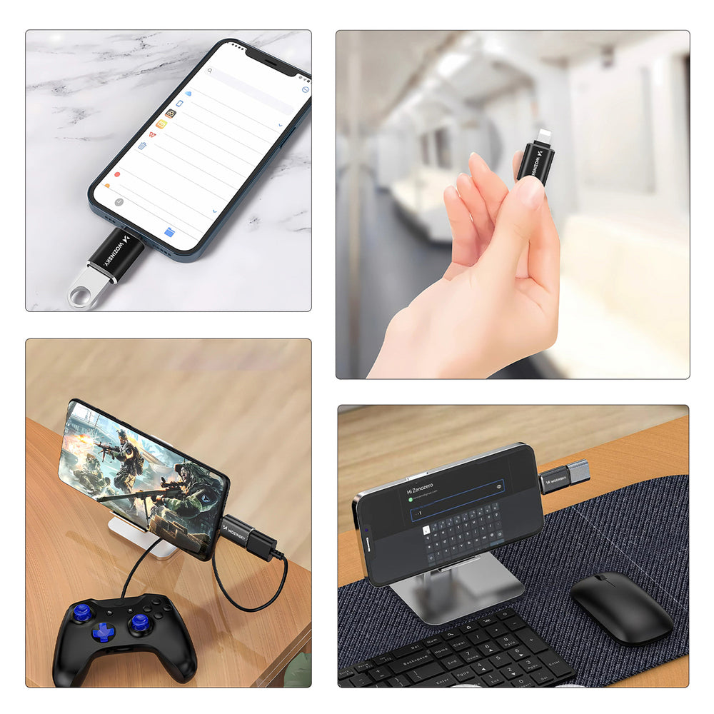 Wozinsky WALA-01 Lightning til USB-A OTG-adapter - sort