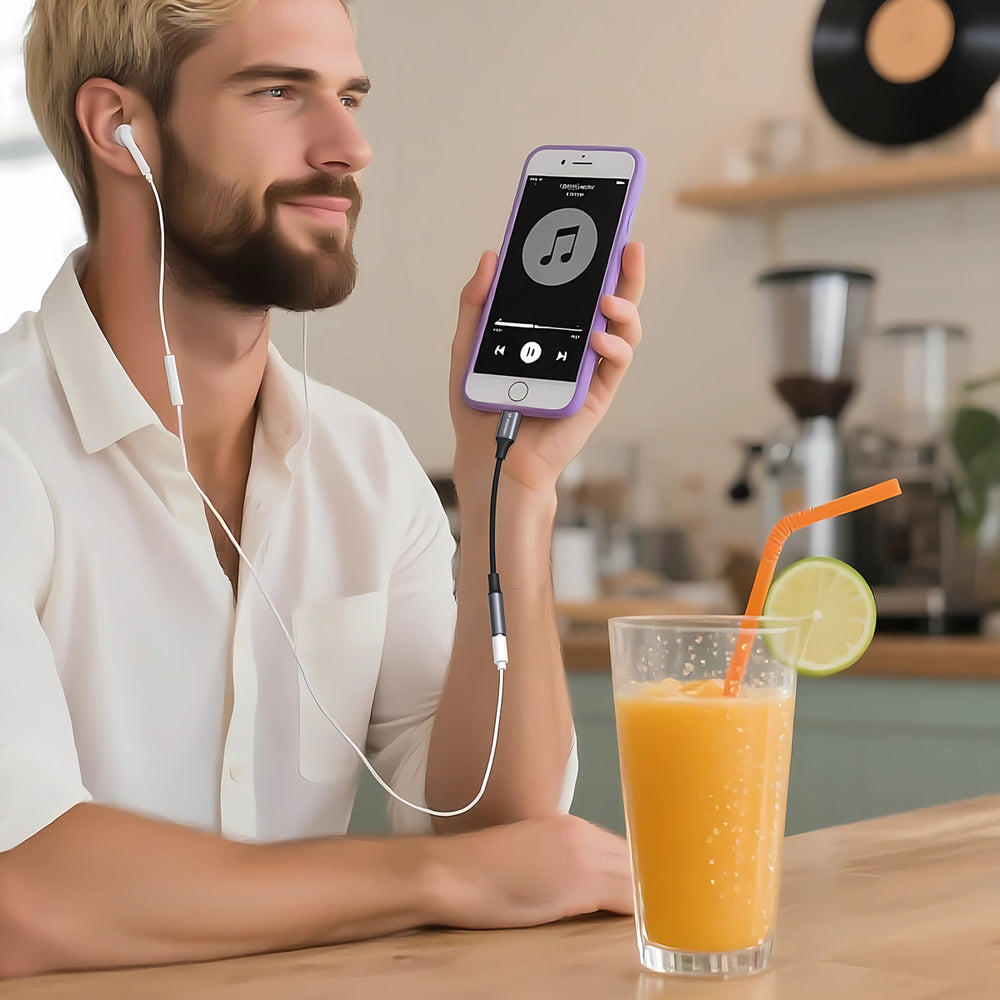 Wozinsky WALJ-01 Lightning adapter - 3,5 mm mini jack - sort