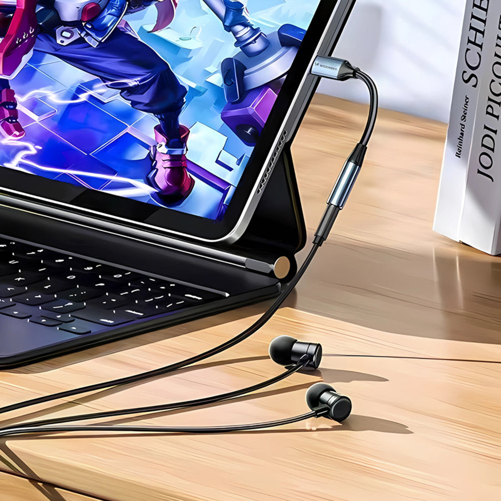 Wozinsky WACM-01 USB-C Adapter - 3,5 mm Mini Jack - sort