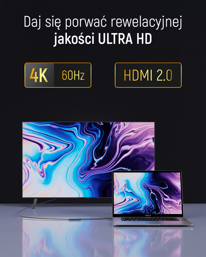 Wozinsky WACH-01 USB-C - HDMI 4K 60Hz Adapter - sort