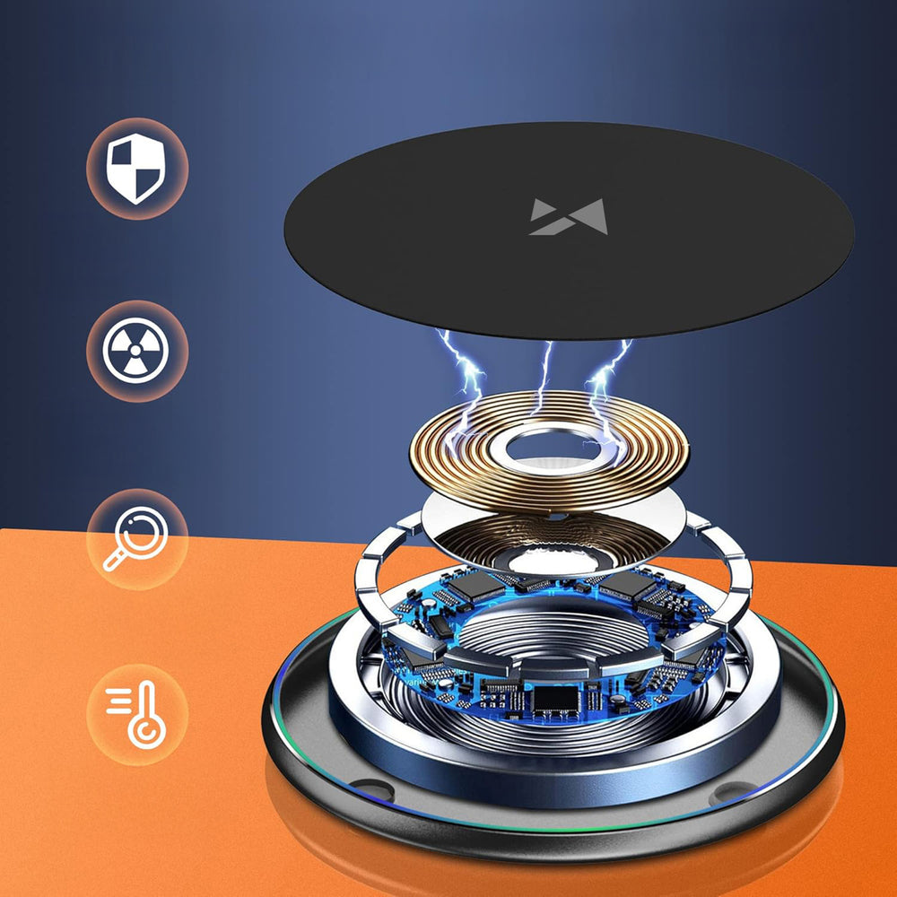 Wozinsky WLI-01Y 15W Qi induktiv oplader med USB-C-kabel - sort