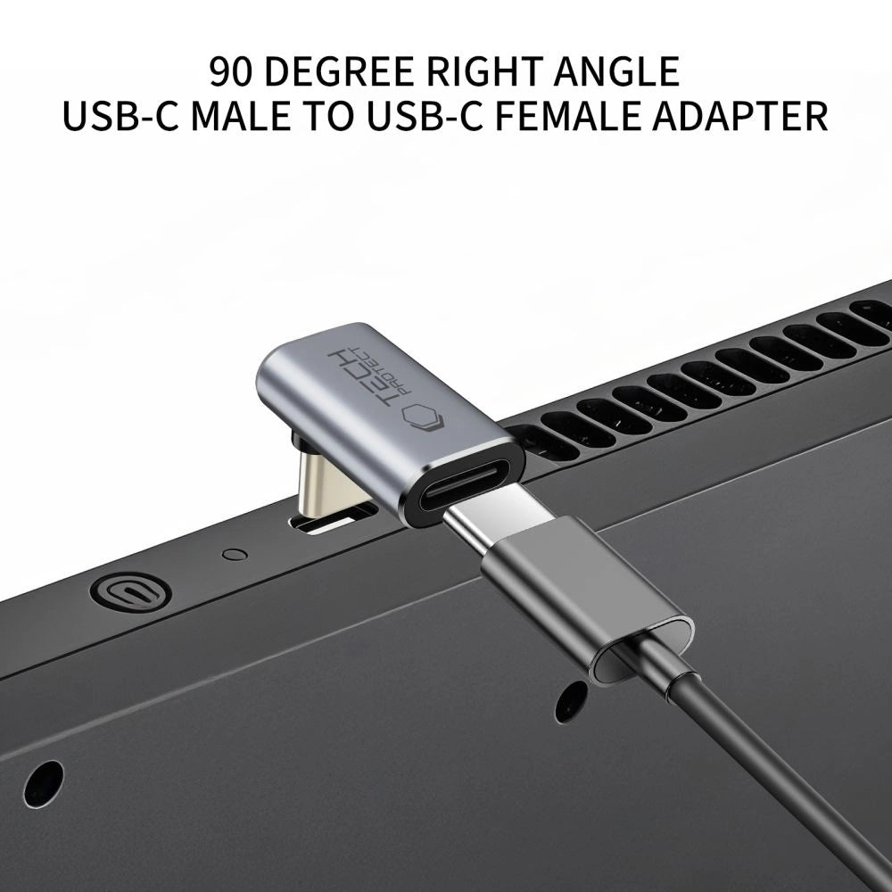 Tech-Protect Ultraboost AA02 USB-C vinklet adapter - Grå