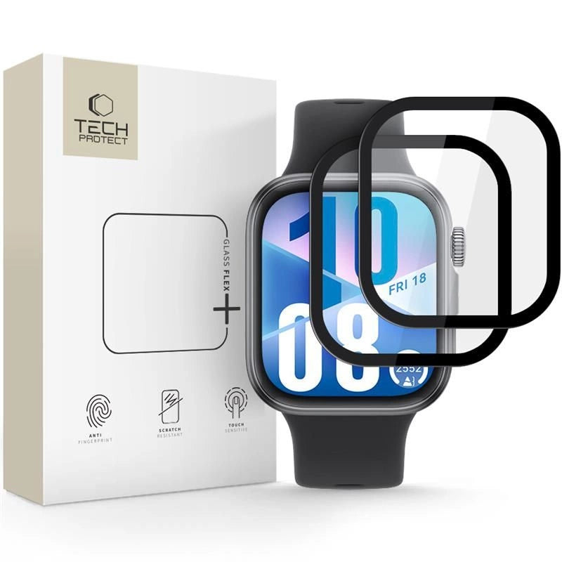 Tech-Protect Glass Flex+ 2-pack hybridglas til Huawei Watch Fit 3 / 4 - sort