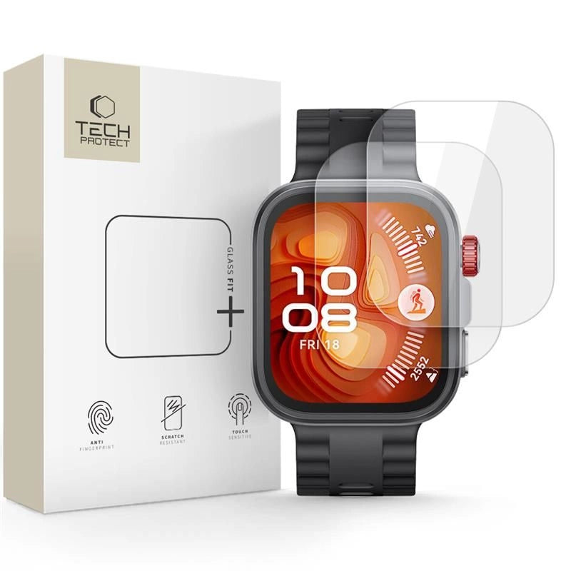 Tech-Protect Glass Fit+ 2-pakke hærdet glas til Huawei Watch Fit 4 Pro - gennemsigtigt
