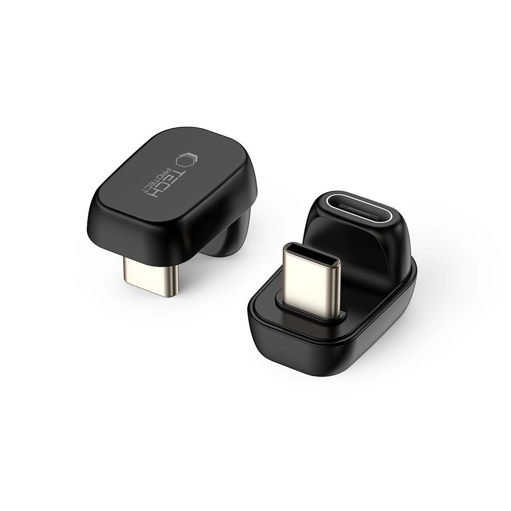 Tech-Protect Ultraboost AA04 USB-C vinklet adapter - sort