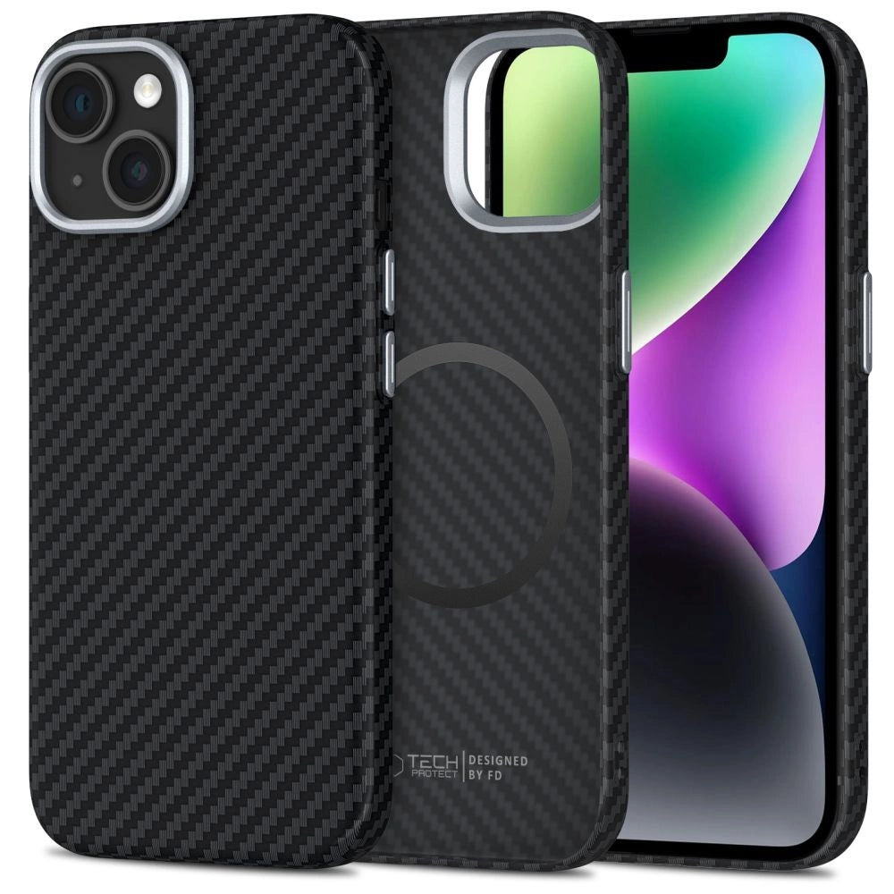 Tech-Protect Ion Carbon MagSafe Case til iPhone 14 - sort