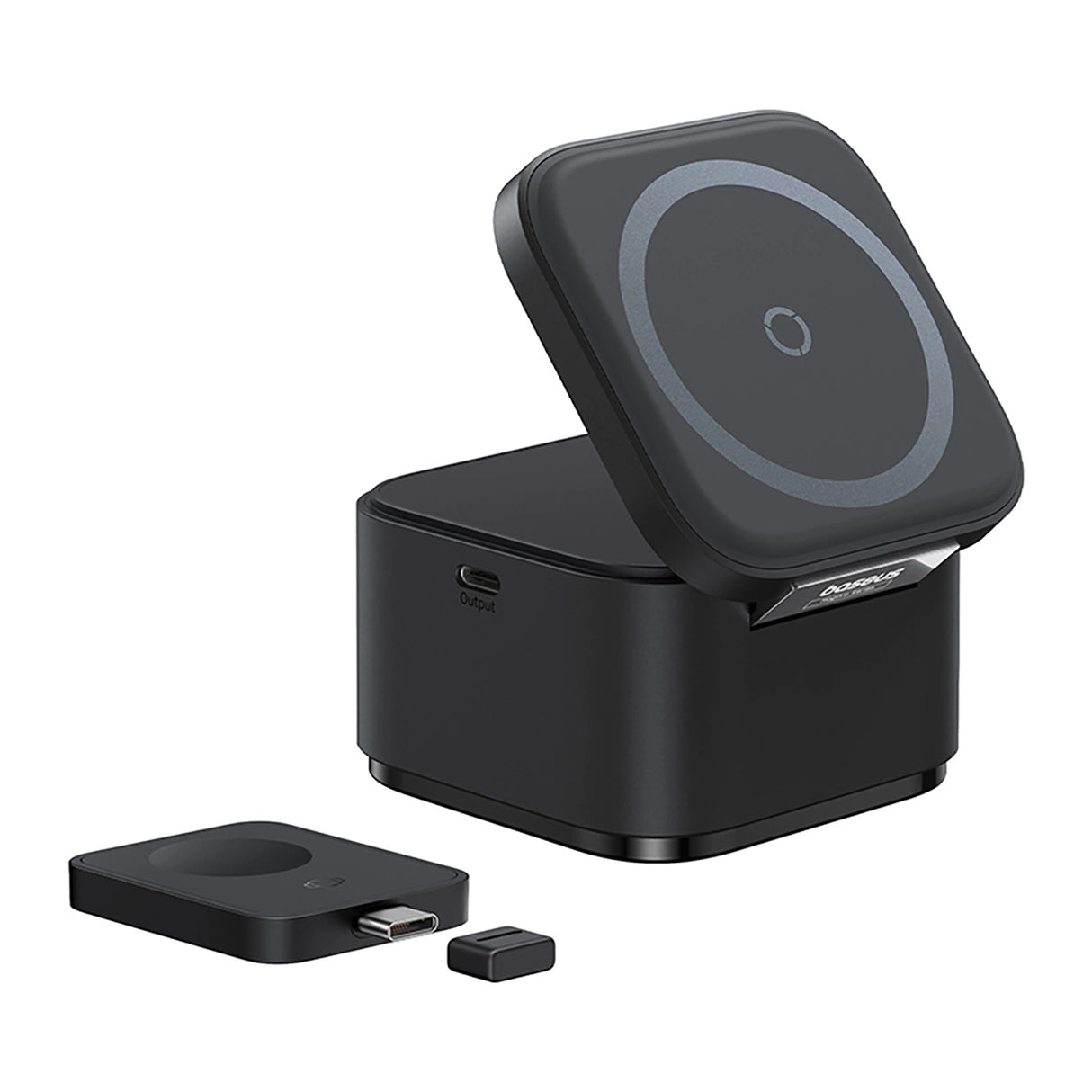 Baseus MagPro 3in1 25W MagSafe kompatibel induktiv oplader til telefon og smartwatch - sort
