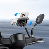 Baseus GoTrip Motorcycle Phone Holder for Mirror, with Shock Absorption - Black