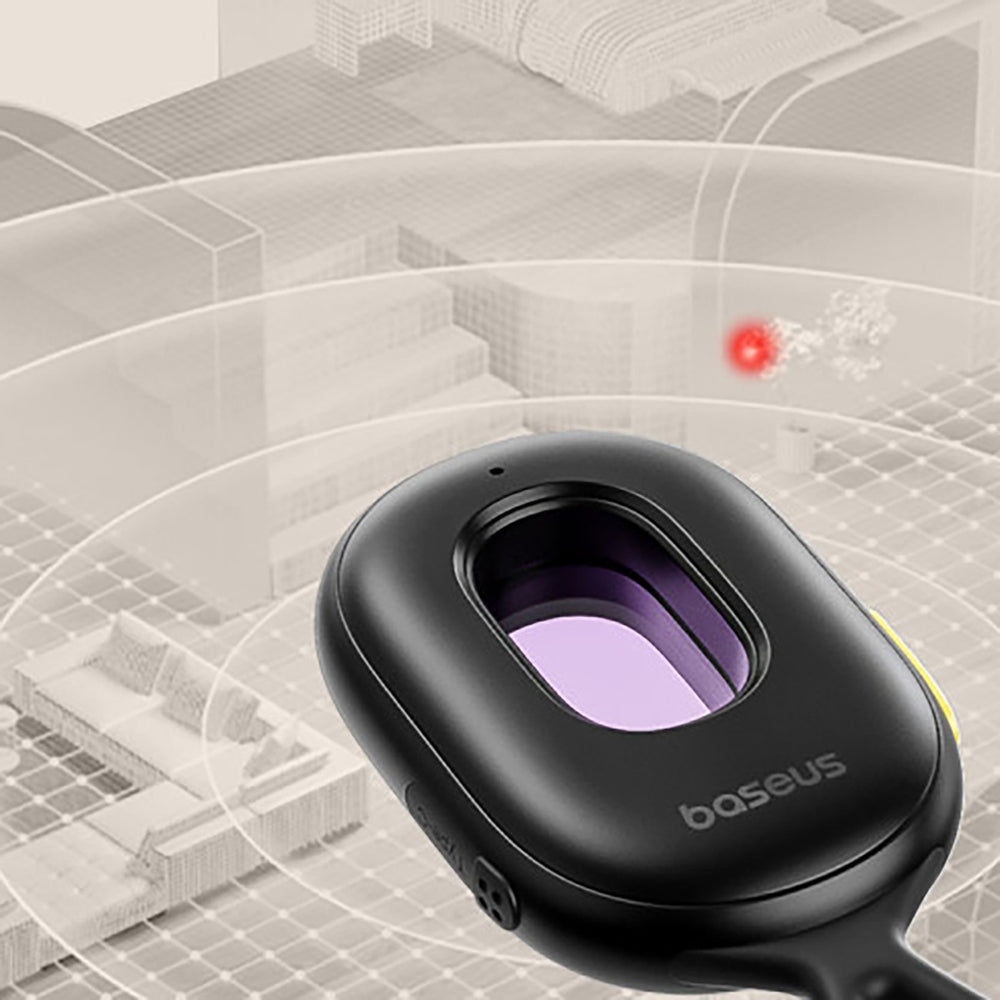 Baseus Heyo Series II Hidden Camera Detector with Alarm and Mini Flashlight + Baseus Simple USB-A - USB-C Cable - Black