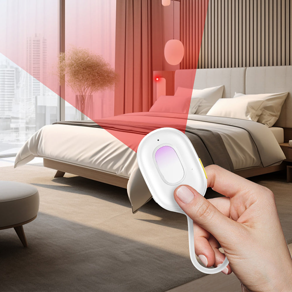 Baseus Heyo Series II Hidden Camera Detector with Alarm and Mini Flashlight + Baseus Simple USB-A - USB-C Cable - White