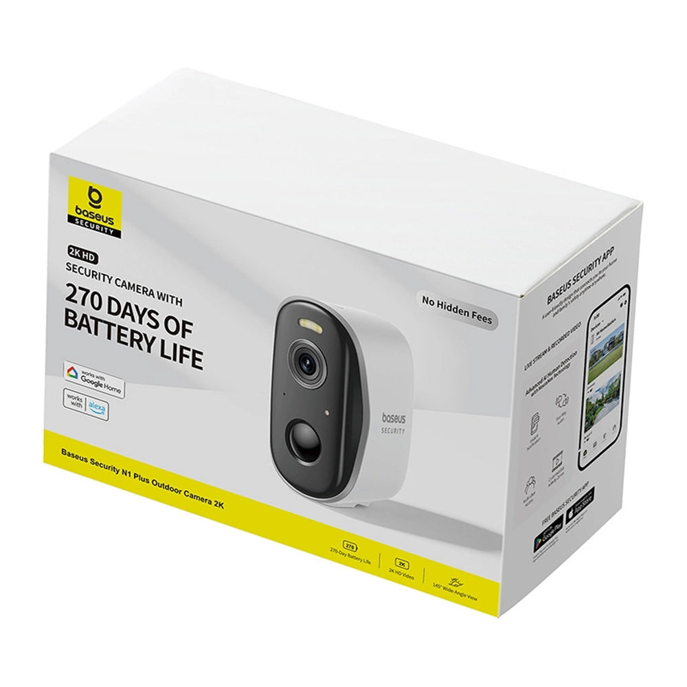 Baseus Security N1 Plus 2K udendørs kamera   Hvid