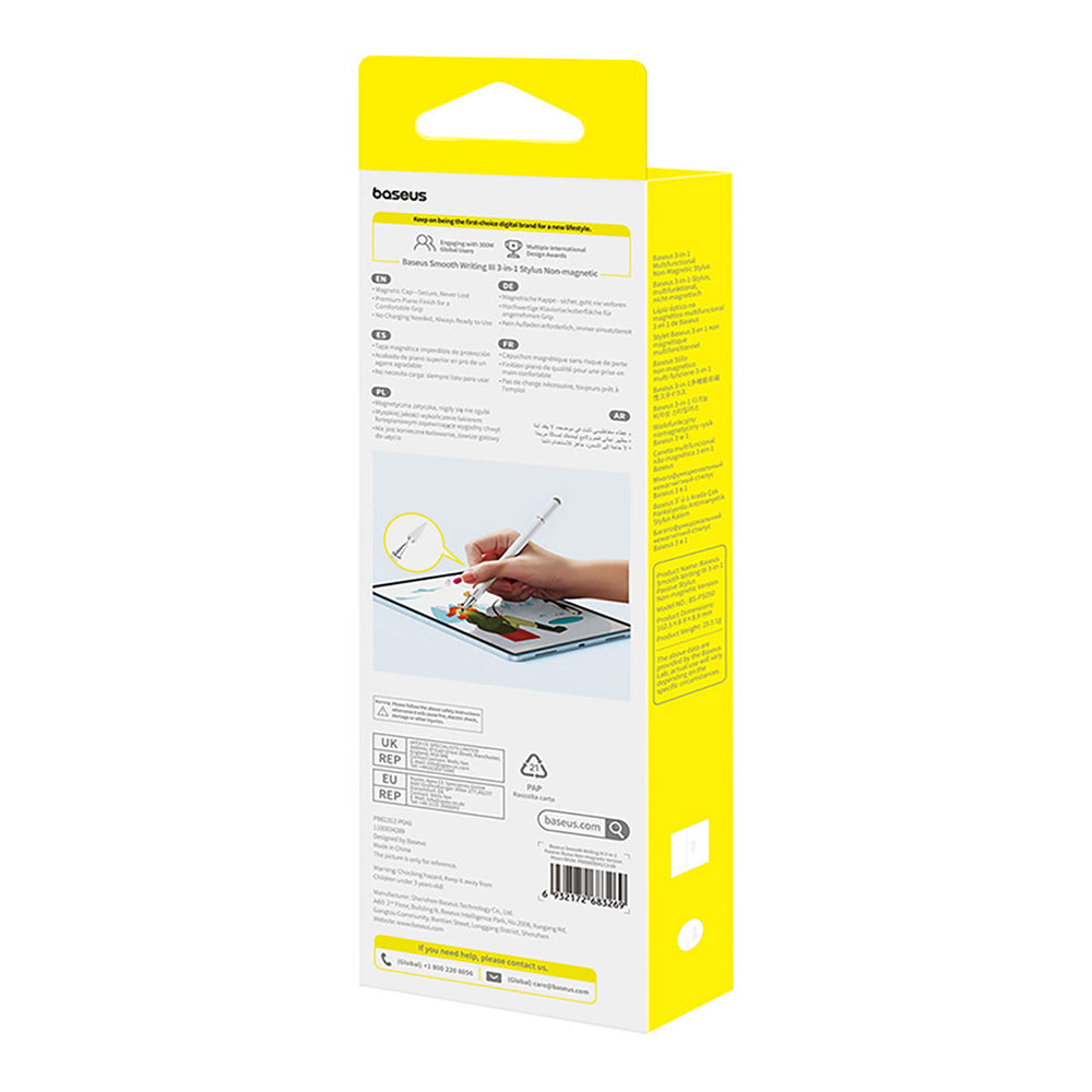 Baseus Smooth Writing III 3-in-1 Passive Stylus - White