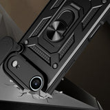 Hybrid Armor Camshield iPhone 17 Air Case med stand og kamera cover - sort