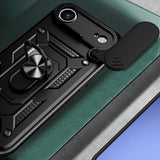 Hybrid Armor Camshield iPhone 17 Air Case med stand og kamera cover - sort