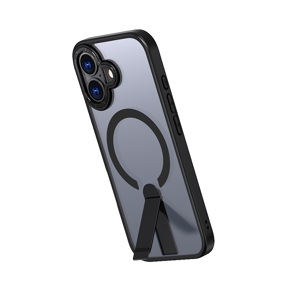 Hybrid Armor X-foder for iPhone 17 med MagSafe-kompatibel stand - sort