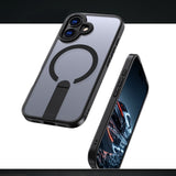 Hybrid Armor X-foder for iPhone 17 med MagSafe-kompatibel stand - sort