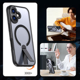 Hybrid Armor X-foder for iPhone 17 med MagSafe-kompatibel stand - sort