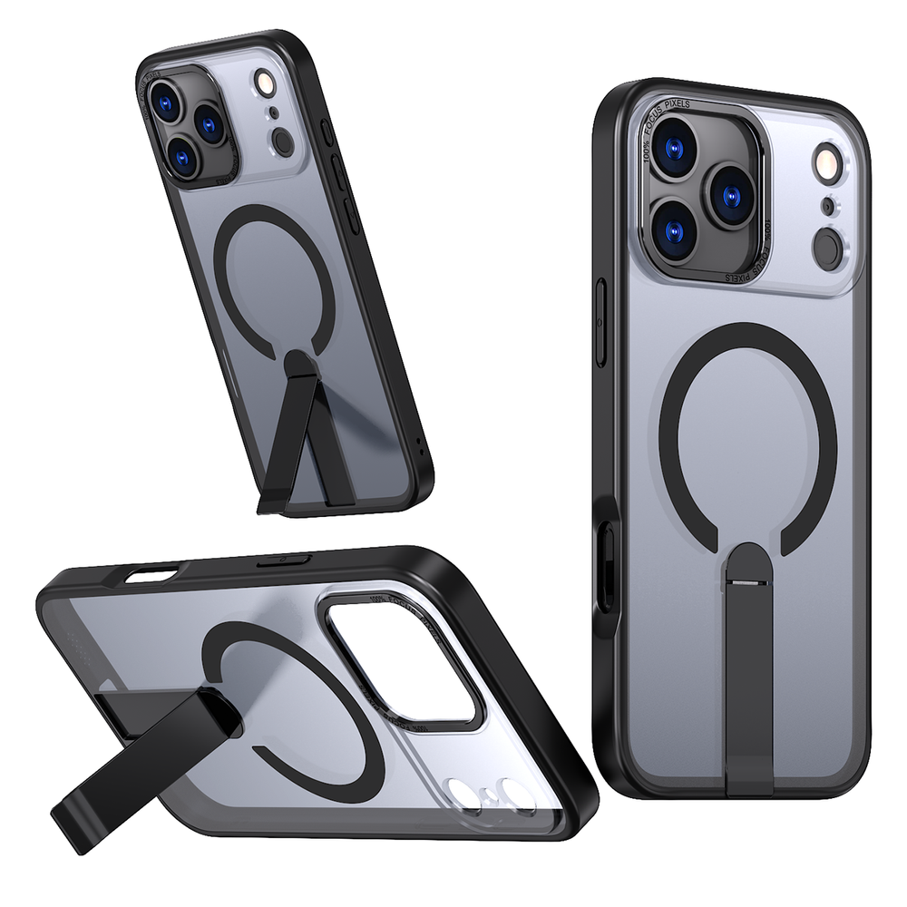 Hybrid Armor X Case til iPhone 17 Pro Max med Stand, Kompatibel med MagSafe - sort