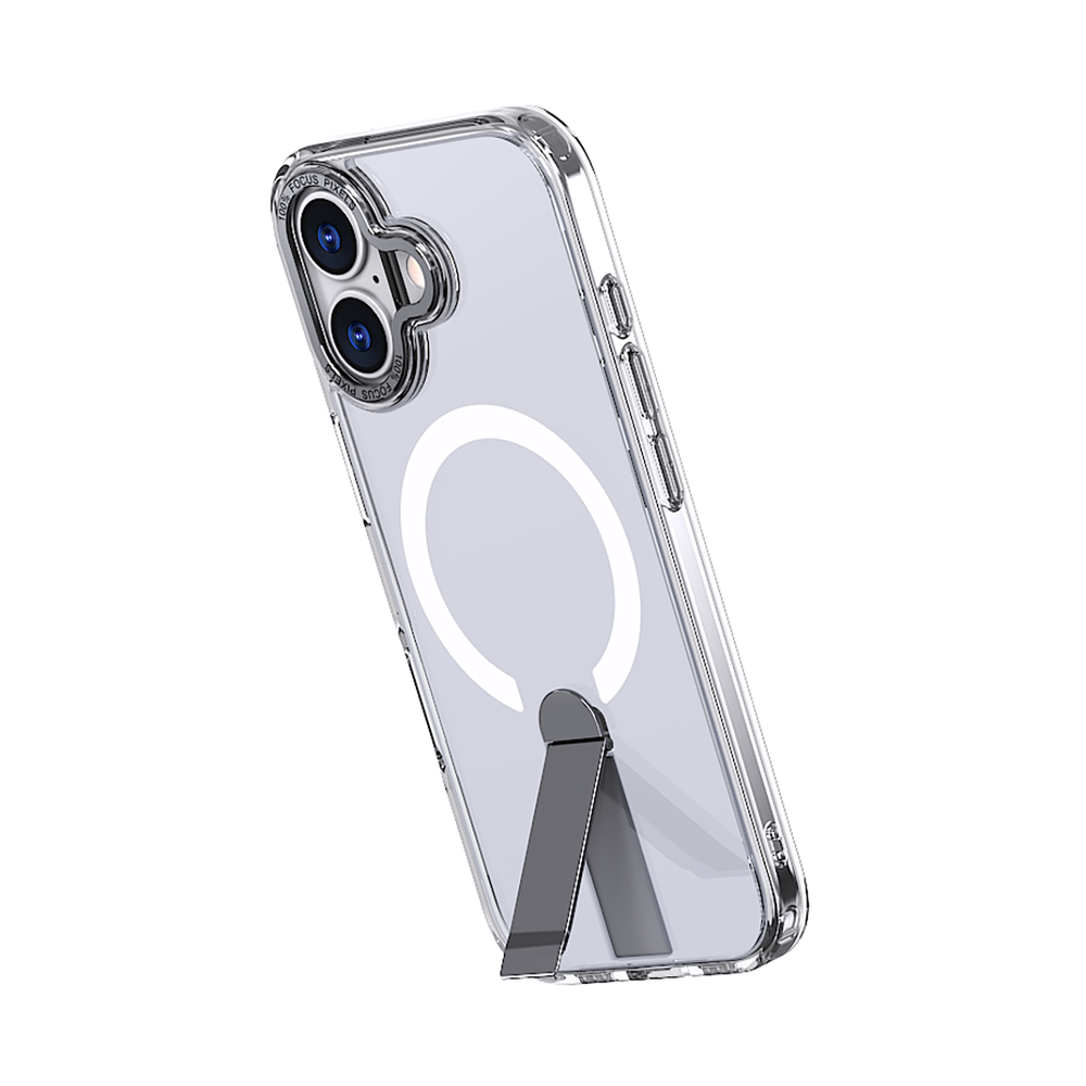 Hybrid Armor X Case til iPhone 17 med Stand, Kompatibel med MagSafe - Transparent