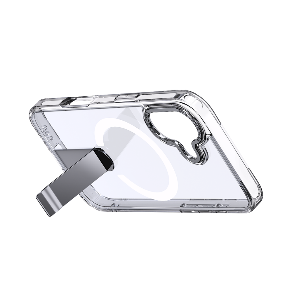 Hybrid Armor X Case til iPhone 17 med Stand, Kompatibel med MagSafe - Transparent