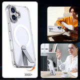 Hybrid Armor X Case til iPhone 17 med Stand, Kompatibel med MagSafe - Transparent