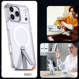 Hybrid Armor X Case til iPhone 17 Pro Max med Stand, Kompatibel med MagSafe - Transparent