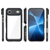 Udefra Space Case til iPhone 17 Air - sort gennemsigtigt