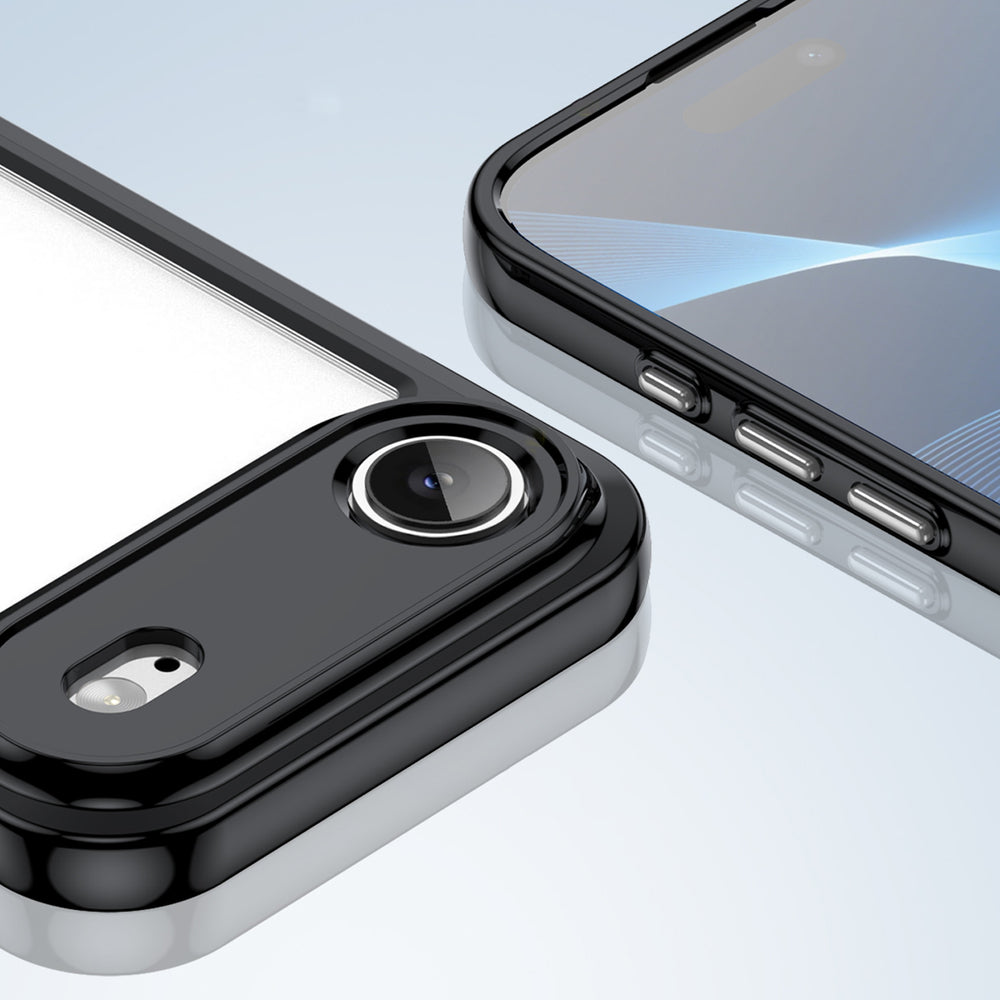 Udefra Space Case til iPhone 17 Air - sort gennemsigtigt