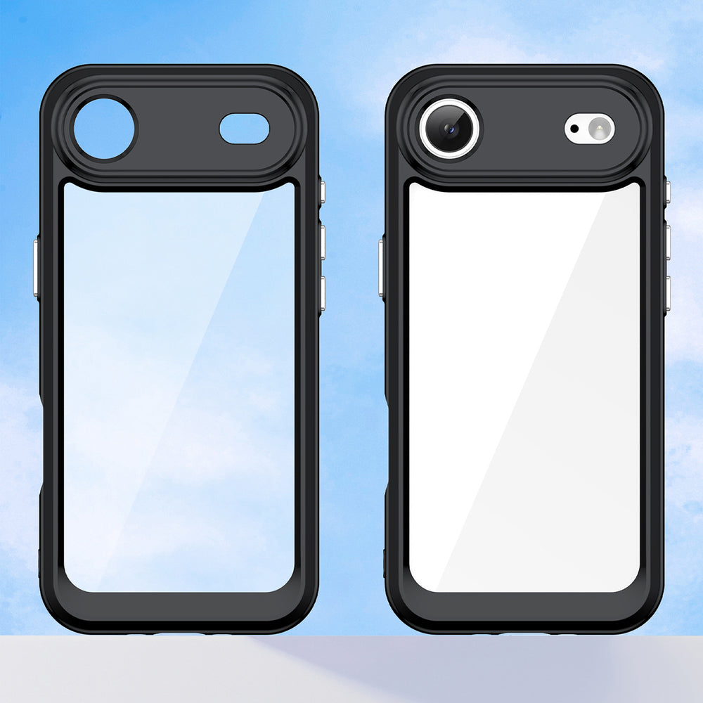 Udefra Space Case til iPhone 17 Air - sort gennemsigtigt