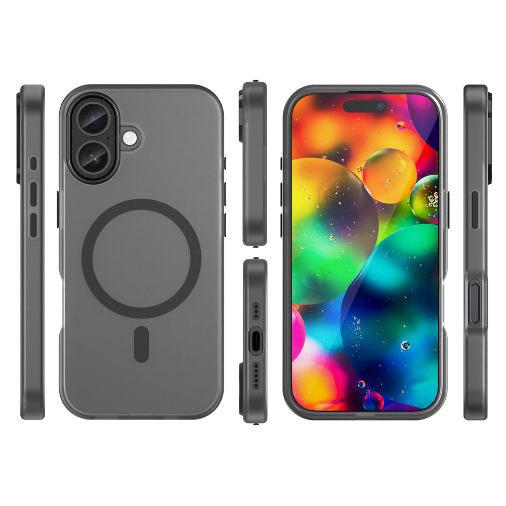 Magnetisk slibende iPhone 17 Case Kompatibel med MagSafe - Matte Black
