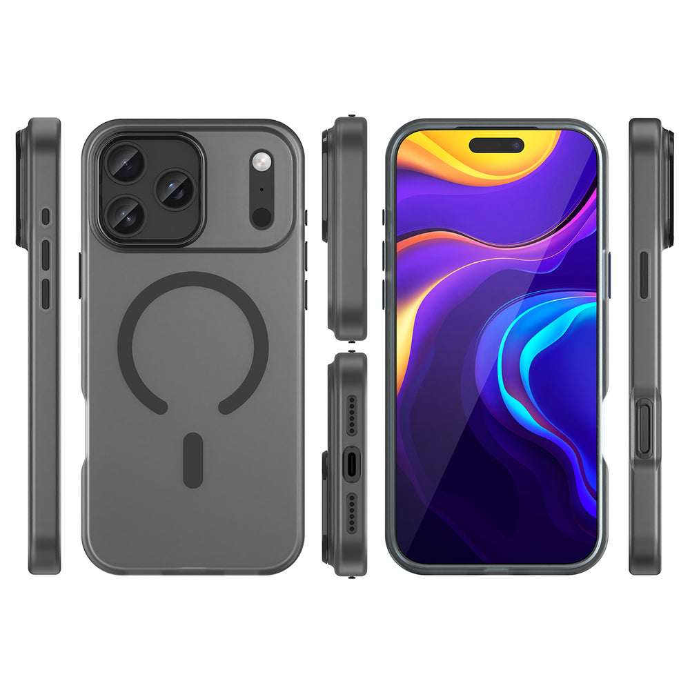 Magnetisk slibende iPhone 17 Pro Max Case Kompatibel med MagSafe - Matte Black