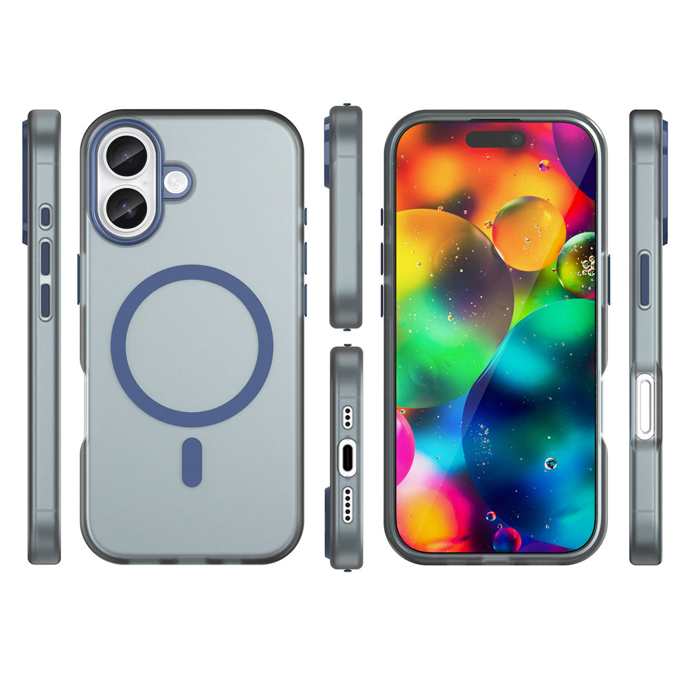 Magnetisk slibende iPhone 17 Case Kompatibel med MagSafe - Matte Blue