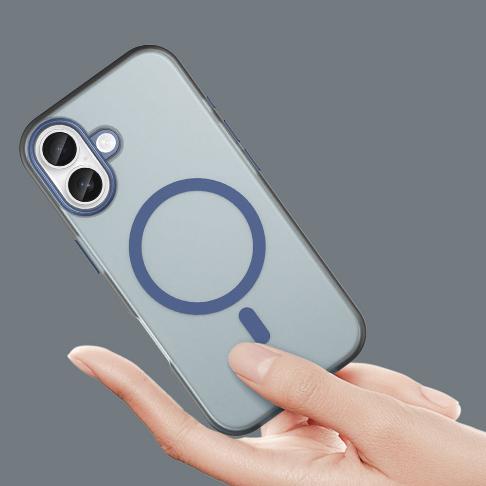Magnetisk slibende iPhone 17 Case Kompatibel med MagSafe - Matte Blue