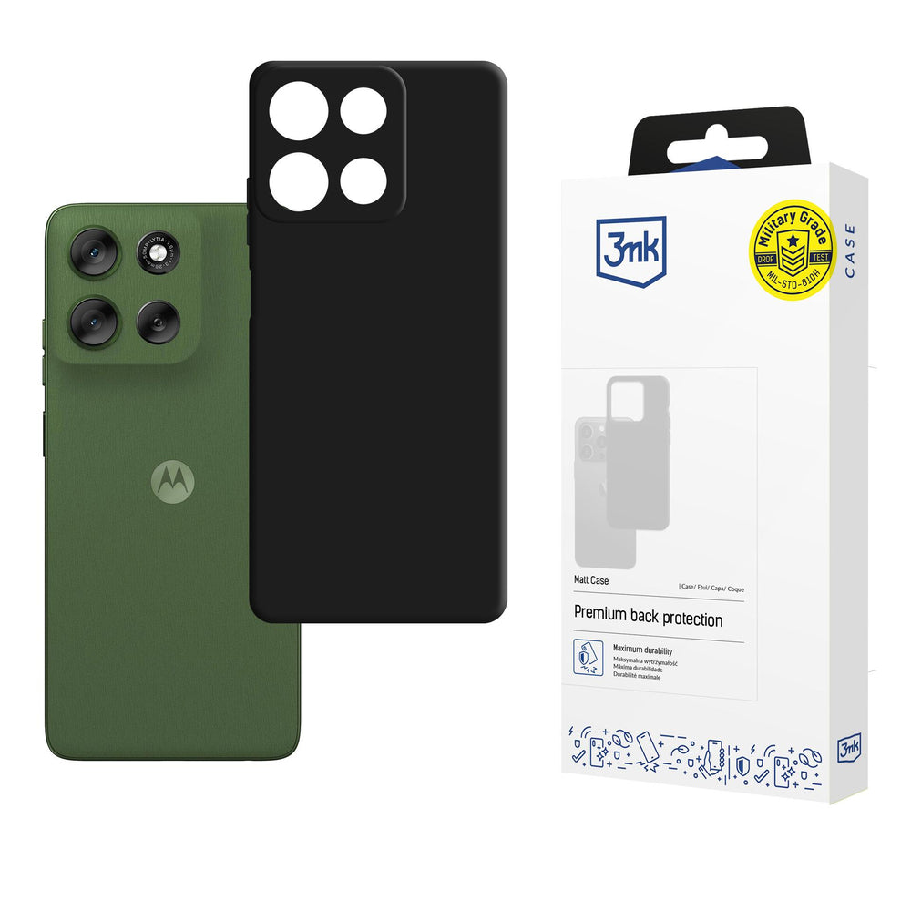 3mk Matt Case til Motorola Moto G56 - Matte Black