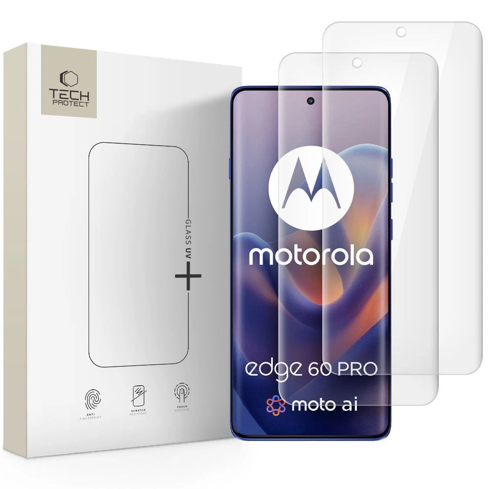 Tech-Protect Glass UV+ 2-pack hærdet glas Motorola Edge 60 Pro - gennemsigtigt