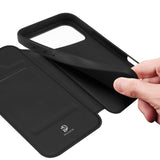 Dux Ducis Skin Pro Case til iPhone 17 Pro med flip og kort slot - sort