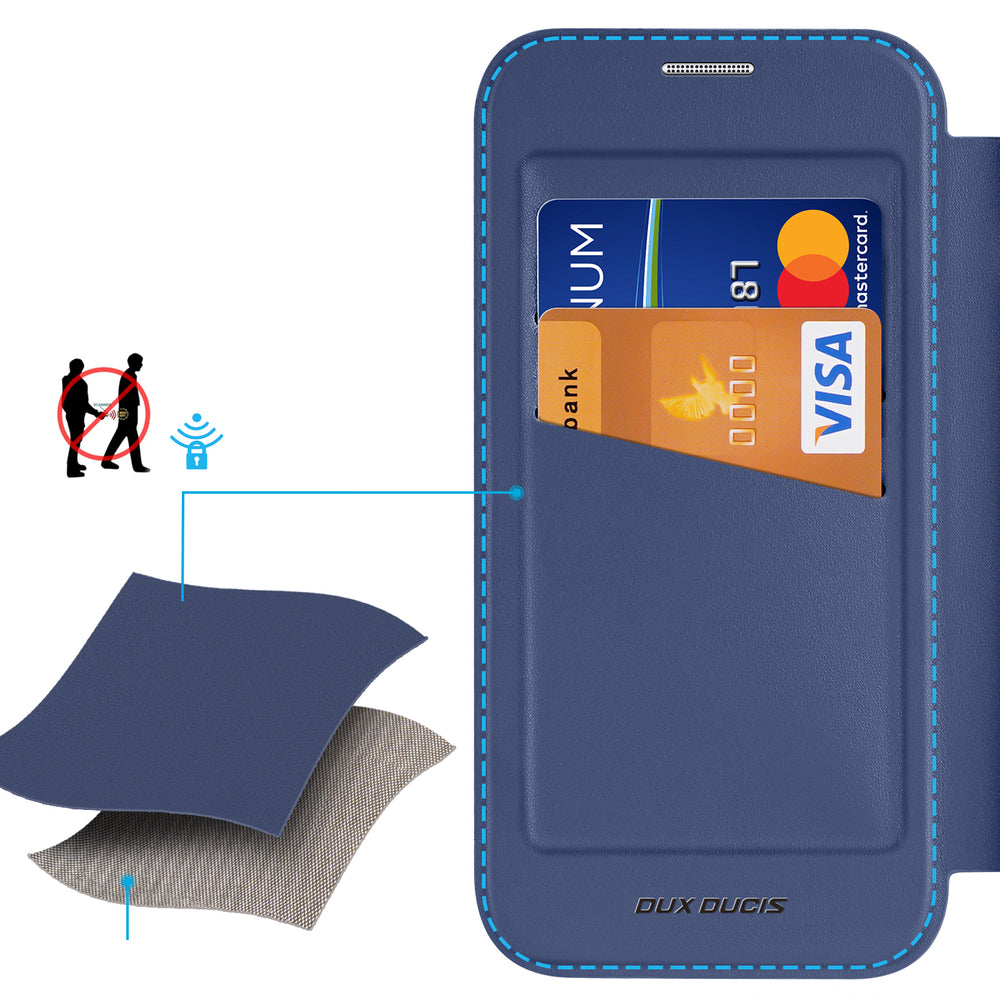 Dux Ducis Skin X Pro iPhone 17 Pro Max Case with Wallet, MagSafe Compatible - Blue