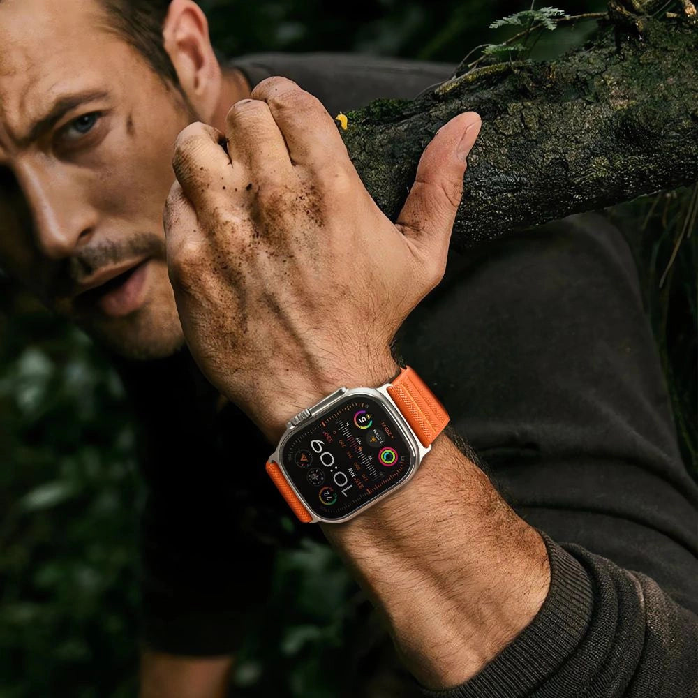 Tech-Protect Nylon Strap til Apple Watch 44 / 45 / 46 / 49 mm - Orange