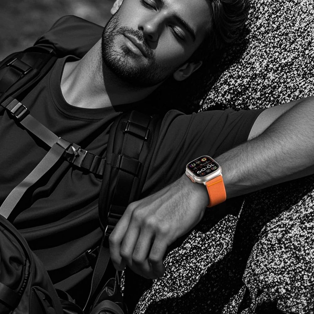 Tech-Protect Nylon Strap til Apple Watch 44 / 45 / 46 / 49 mm - Orange