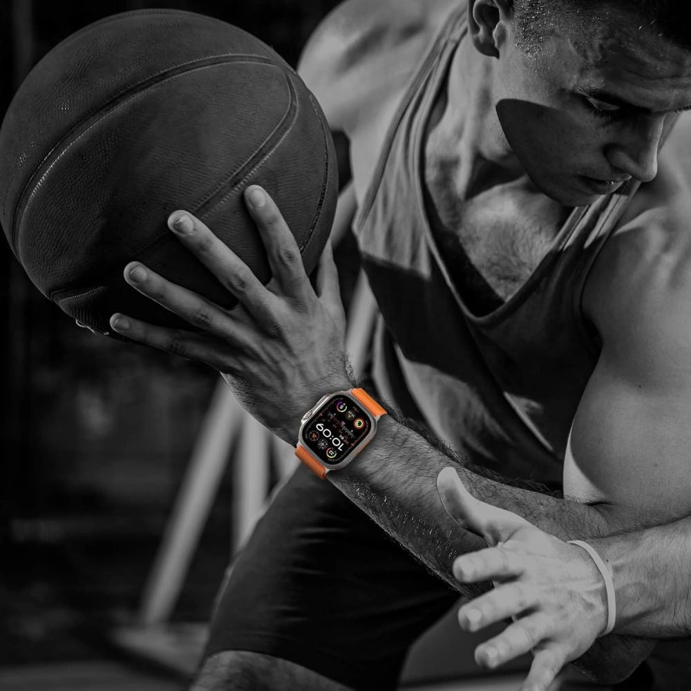 Tech-Protect Nylon Strap til Apple Watch 44 / 45 / 46 / 49 mm - Orange