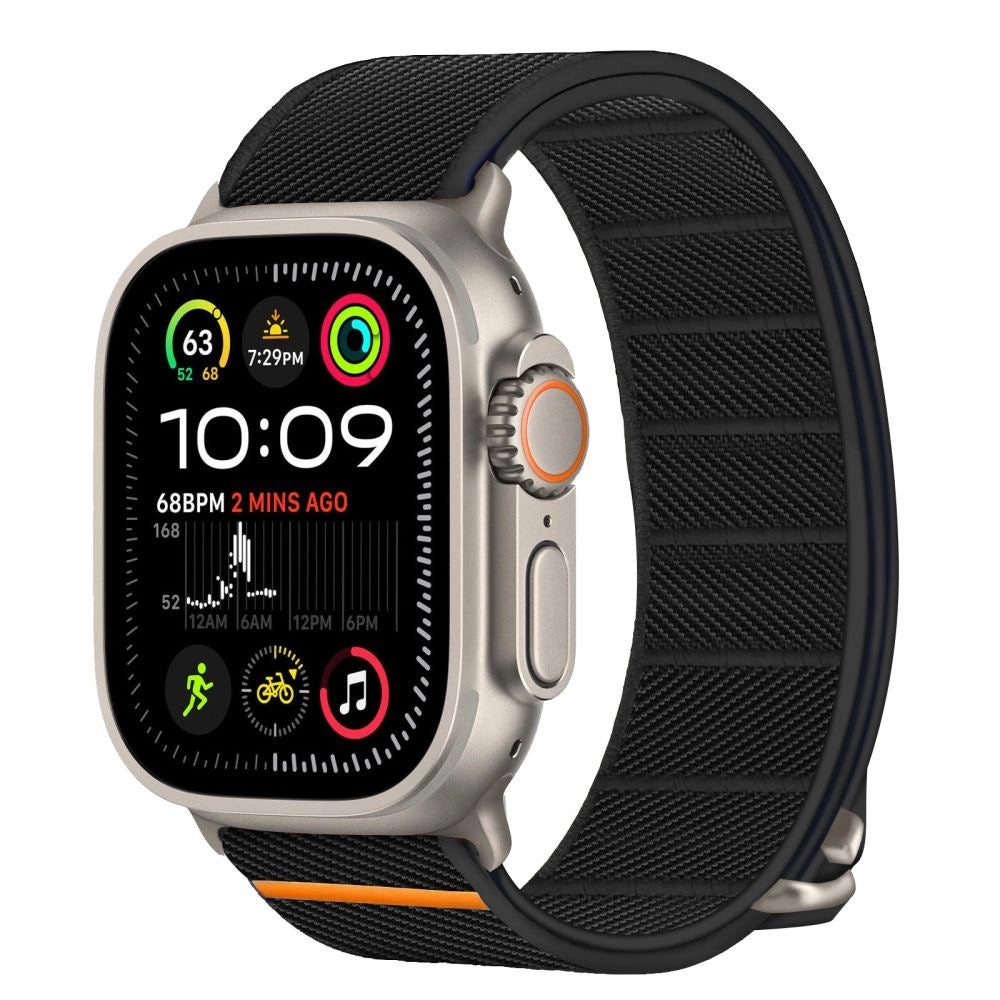Tech-Protect Nylon Slip Strap til Apple Watch 44 / 45 / 46 / 49 mm - sort