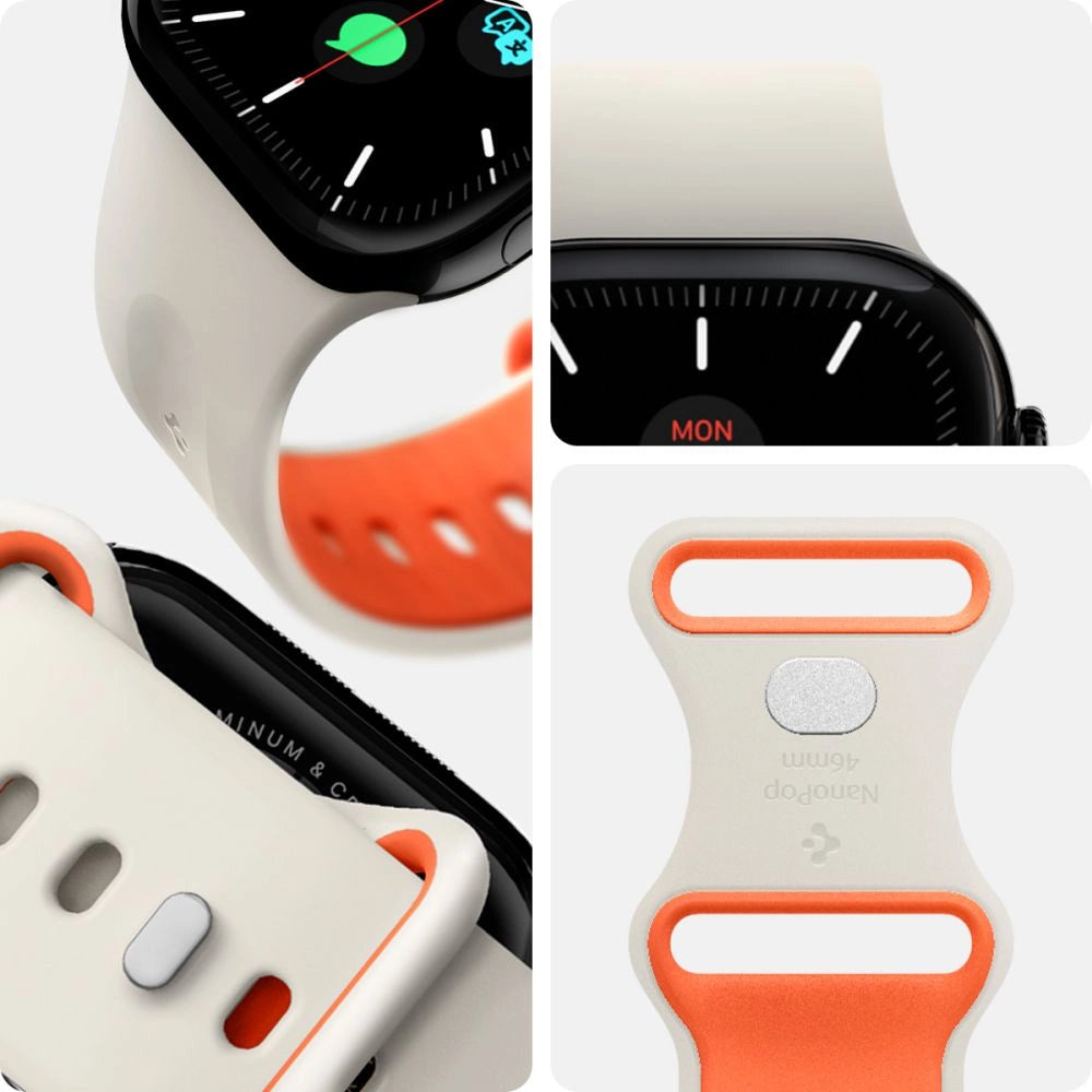 Spigen Nano Pop Strap til Apple Watch 44/45/46/49 mm - Beige-Orange