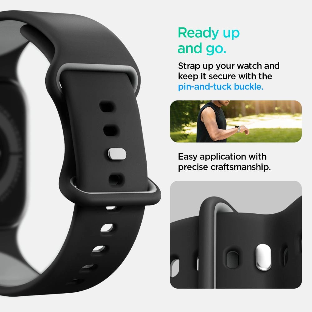 Spigen Nano Pop Strap til Apple Watch 44 / 45 / 46 / 49 mm - sort og grå
