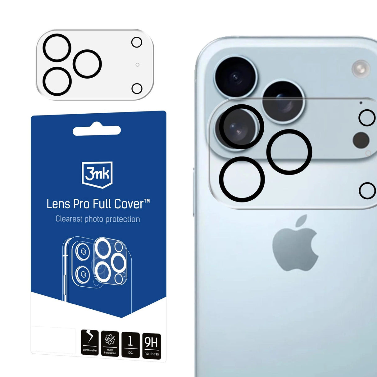 3mk Lens Pro Full Cover Camera Protector til iPhone 17 Pro Max