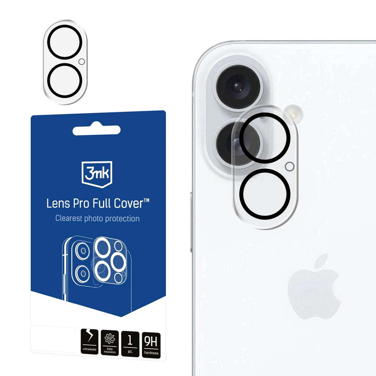 Kamera cover 3mk Lens Pro Full Cover til Apple iPhone 17