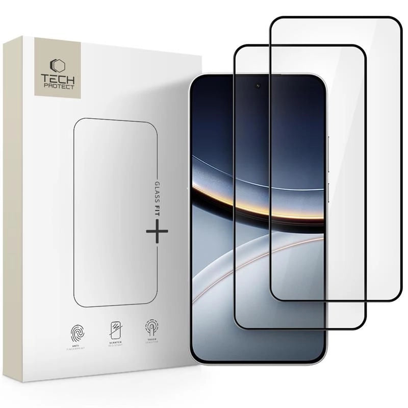 Tech-Protect Glass Fit+ 2-pakke hærdet glas til Xiaomi Poco F7 5G - sort