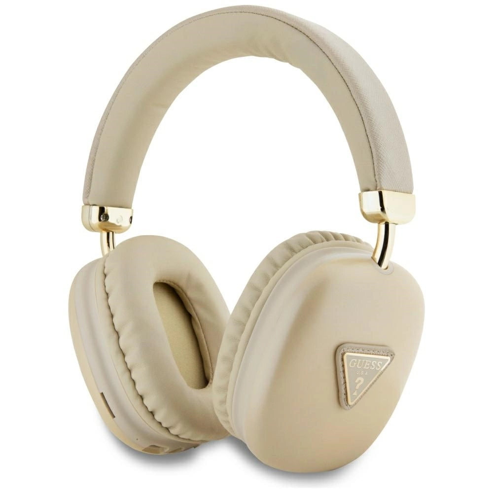 Guess Bluetooth 5.3 Metallic Triangle Logo Gold Over-Ear Headphones